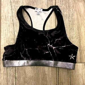 Rebel Athletic Sports Bra YL Black and Silver